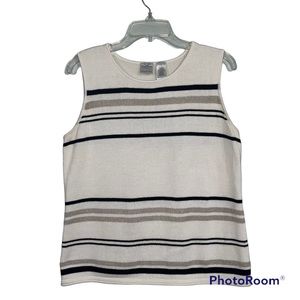 Emma James Women’s size Large sleeveless striped sweater top